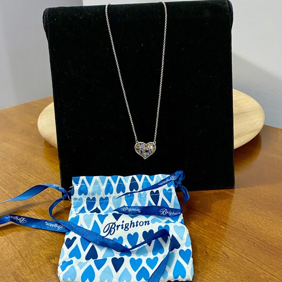 Brighton Jewelry - Brighton Be You The World Will Adjust Women Silver Purple Crystal Heart Necklace